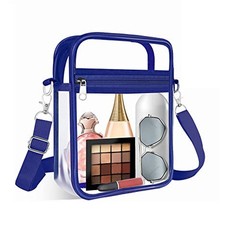 Clear Bag Stadium Approved,Clear Crossbody Purse Bag, with Adjustable Blue