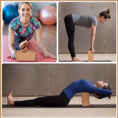 Leitee 4 Pcs Cork Yoga Blocks 9 X 6 X 4 Inch Cork Yoga Brick Non Slip Supportive