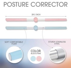 Bility Posture Corrector Yoga Cross Sticks – Compact and Adjustable Stretch Pink