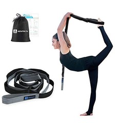 Premium Durable Cotton Stretch Strap with Loops, Non-Elastic Black-12 loops