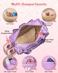 Trendy Stuff for Tween, Girls Travel Duffle Bag, Initial Kids Overnight Weeke…