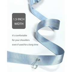 Adjustable Yoga Mat Strap with Carabiner Clip Sky Blue Carrier for Exercise Mats