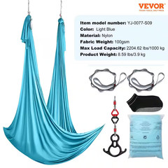 Aerial Silk and Yoga Swing 11 Yards Aerial Yoga Ha Mmock Kit with 100Gsm Nylon F