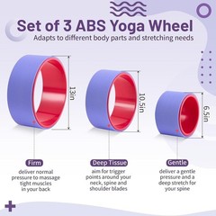 3 Pack ABS Yoga Wheel Set 660 Lbs Foam Roller Back Pain & Stretching Back Wheel