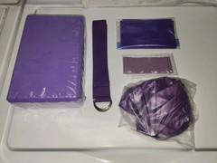 Lahien Yoga Kit 5-Piece Yoga Starter Kit Purple Ball, Block,Stretch Strap, Bands