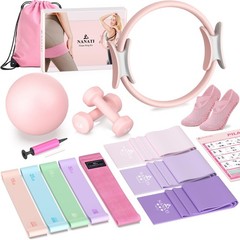 Pilates Kit 17PCS,Pilates Essential Kit for Women, Pilates Equipment with 14….