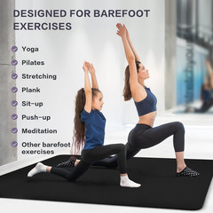 Extra Thick Non-Slip Yoga Mat, 10MM Eco-Friendly Rubber with Strap for Home Work