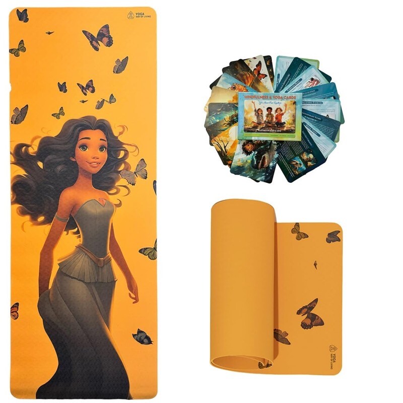 MindfulKids Yoga SET – Premium Eco Friendly MAT & CARDS, Creativity, Focus, Diva