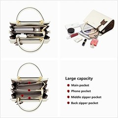 Handbags for Women Large Capacity Tote Shoulder Bags Ladies 24*11.7*18cm Black