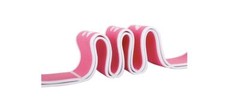 Pink/White Elastic Nylon Yoga Stretch Strap 8 Loops