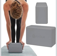 Gaiam Foam Yoga Block – Supportive Foam Soft Non-Slip Surface Tags Gray