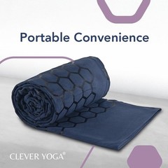 Clever Yoga Non-Slip Hot Towel Mat – Sweat Absorbent Microfiber DarkBlue