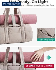 BAGSMART Reiki Gym Bag for Women Puffy Yoga Mat Travel Weekender Duffle Bag | Li