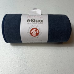 Manduka eQua Yoga Hand Towel Midnight Blue Microfiber 16”X26.5″ Sweat Activated