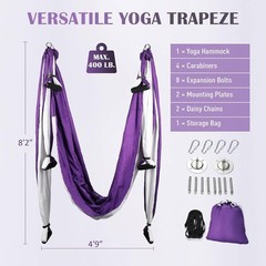 Aerial Yoga Hammock Kit – Strong Inversion Swing with Adjustable Straps