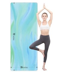 Sportneer Yoga Mat – 72” x 26” x 4mm Thick Extra Long & Wide Non Slip Blue/Green