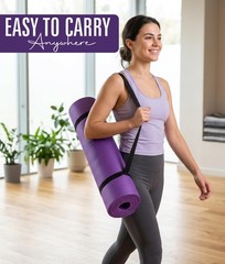 72″x24″ NonSlip Thick 2/5 Inch 10mm Yoga Mat For Men Women Carry Bag Strap