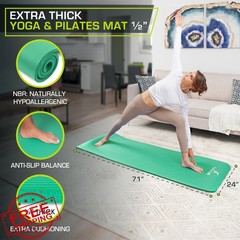 ProSource Yoga Mat Green 1/2″
