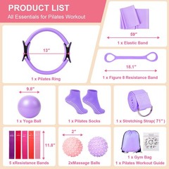 Home Pilates Kit for – 14 Pcs Pilates Equipment Set with Pilates Ring and , 5…