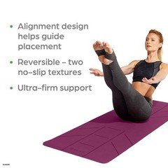 Ultra-Sticky Alignment Yoga Mat Fuchsia 6mm Thickness Made from PVC Premium