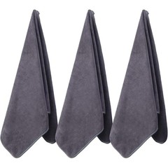 Wuwahold Microfiber Gym Towels Bigger Size Super 3P-15×31 inches, Pure Grey