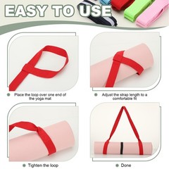 Yoga Mat Straps for Carrying, Adjustable Mat Holder, 2 Pcs & Red