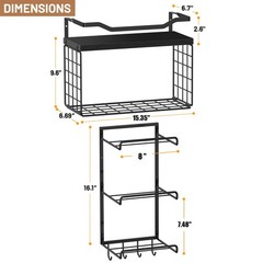 Yoga Mat Holder Black, Wall Mount Yoga Mat Storage Rack, Yoga Accessory Organ…