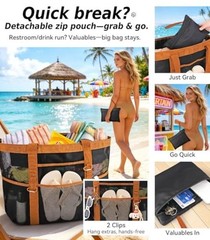 2026 Chic & Spacious XX-Large Beach Bag for Women — Mesh × Black and Brown