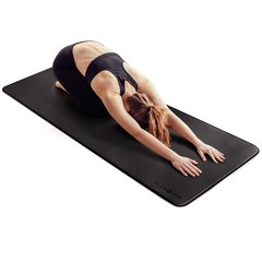 Deluxe Multi-Purpose Fitness Mat 12mm Thick 24″ x 72″ 1 Count Black – Padded