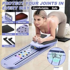 Portable Pilates Reformer Board Foldable Core Ab Trainer Home Gym – New purple
