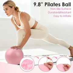 16 PCS Pink Pilates Ring and Ball Set for Women with 15″ Magic Circle,