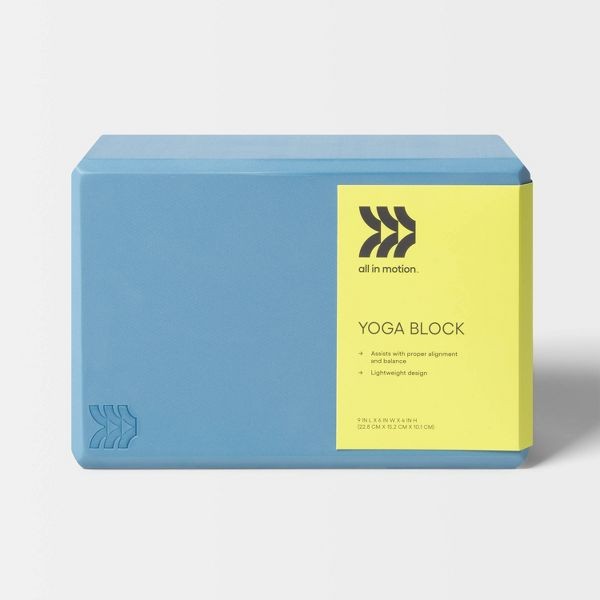 ALL IN MOTION YOGA BLOCK, FOAM ACCESSORY FOR EXERCISE – SKY BLUE