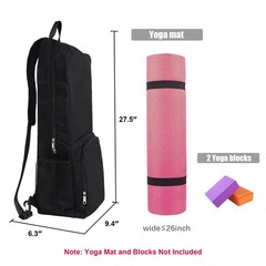 Yoga Mat Bag Carrier with Side Mesh Zipper Pocket Exterior Wet Compartment