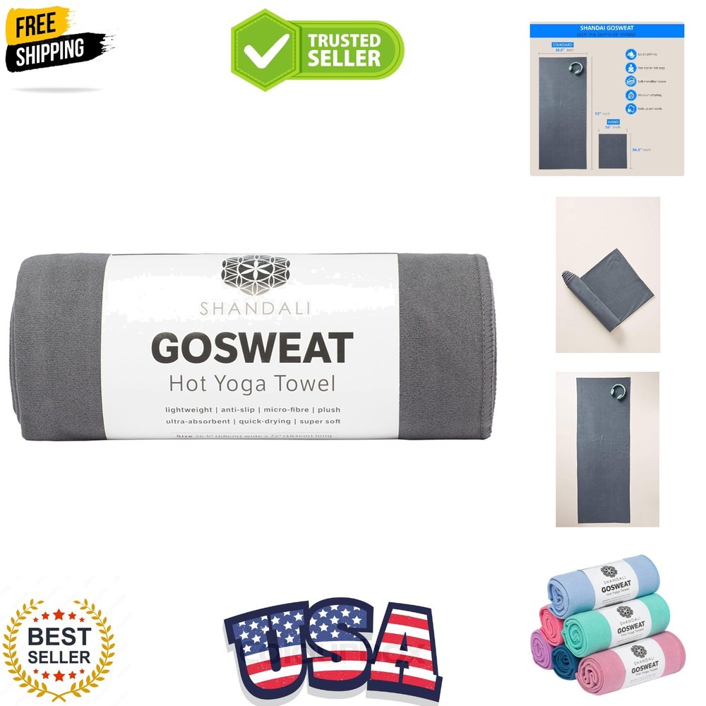 GoSweat Non-Slip Hot Yoga Towel with Super-Absorbent Soft Suede Microfiber in…