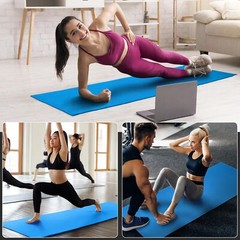 All Purpose 0.25 Inch Thick High Density No Tear Exercise Yoga Mat with Strap…