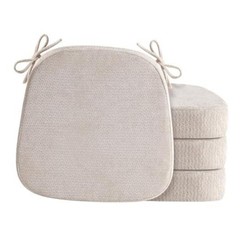 D-Shaped Chair Cushions for Dining Chairs, 2.5” Thick Chair Pads 4 Pack Beige