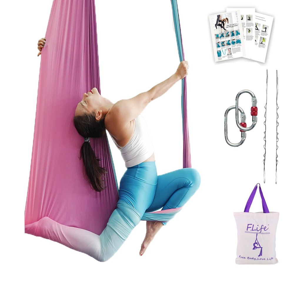 Aerial Yoga Hammock 6.5 yards Premium Aerial Sling Silk Fabric Yoga Swing for…