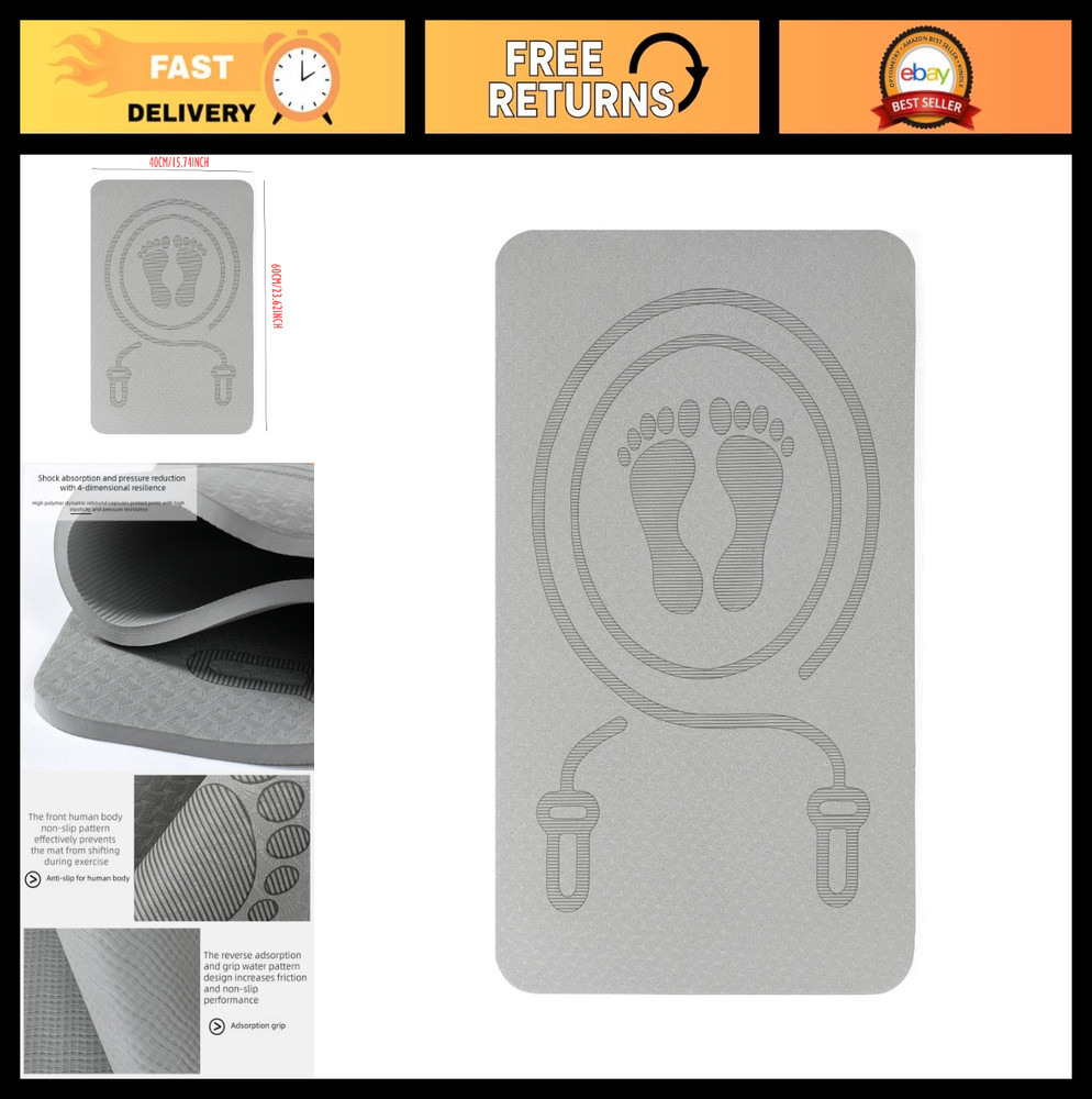 10mm Thick Non-Slip Fitness Mat for Jump Rope, Yoga & Pilates – Home Gym Exercis