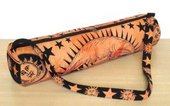 Orange Burning Sun Yoga Mat Carrier Bag Hippie Mandala Cotton Bag With Shoulder