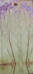 Yogitoes Manduka Tree Yoga Towel Mat Purple Green Brown Painterly HTF