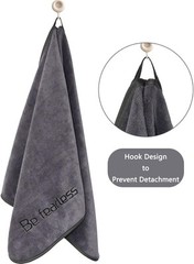 Microfiber Gym Towels Bigger Size Super 3P-15×31 inches, Grey+blue+purple