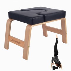 Yoga Headstand Bench- Stand Yoga Chair for Family, Gym – Wood and PU Pads – R…