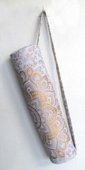 White Gold Yoga Mat Carrier Bag Large Mandala Yoga Bag With Adj. Shoulder Strap