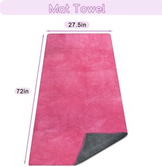 Yoga Mat Towel, Extra Thick (600GSM) Soft Hot Yoga Towel, Non-Slip and Sweat