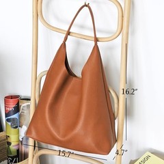 Hobo Bags for Women Soft Vegan Leather Shoulder Handbag Slouchy Orange-brown