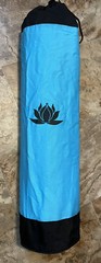 Wai Lana Yoga Mat Lined Tote Bag Blue With Lotus Adjustable Strap