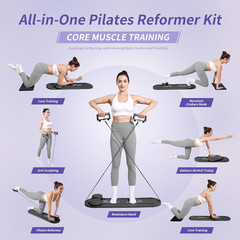 Reformer 15-In-1: Split & Foldable Design, Portable Home Gym with Digital Displa