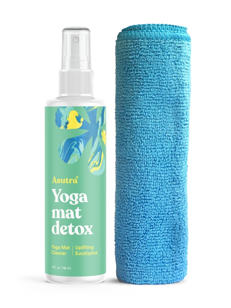 Yoga Mat Cleaner Spray Uplifting Eucalyptus, 4 fl oz No Slippery Residue, Or…