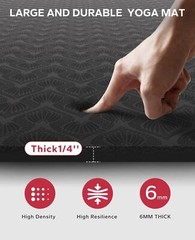 HAPBEAR Extra Large Yoga Mat – 72″x48″/78″x54″x6mm (1/4 inch), Non-Slip, Dura…