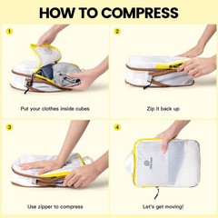 Lightweight Compression Packing Cubes for Suitcases, Compressible Expandable …